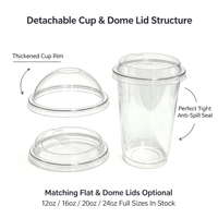 Gobelets jetables pour boissons froides sans BPA, qualité alimentaire, en plastique PET transparent, fournisseur