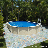 Piscine hors sol en acier galvanisé, équipement aquatique durable pour usage extérieur