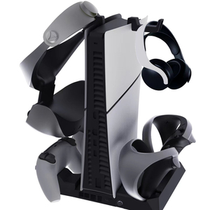 Base de Carga y Refrigeración para Dos Controles Remotos P5, Soporte para Auriculares para PS <span class=keywords><strong>VR2</strong></span>, PS5 Slim, Consola <span class=keywords><strong>Playstation</strong></span> <span class=keywords><strong>5</strong></span> Edición Digital y con Disco - Product Image 4