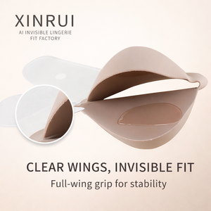 XINRUI Soutien-gorge adhésif sans bretelles, respirant, invisible, sexy, push-up, <span class=keywords><strong>dos</strong></span> élégant, antidérapant, pour robe de mariée - Product Image 2