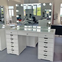 Table de maquillage moderne blanche 1688 de 150 cm avec miroir et tiroirs, vente chaude directement des usines de meubles pour chambre à coucher, en bois massif