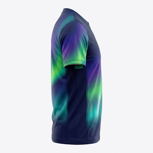 Maillots de football personnalisés par sublimation 100% polyester Prêts à l'expédition Vente en gros Anti-bactériens Respirants Légers Col en V Manches courtes - Product Image 3
