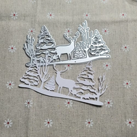 Buon natale decorazione metallo taglio muore pino fulvo stampi Album Album di carte artigianali modello Stencil