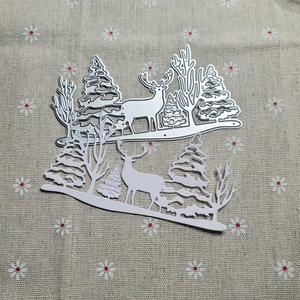 Joyeux noël décoration métal matrices de découpe pin fauve moules Scrapbook <span class=keywords><strong>Album</strong></span> artisanat cartes pochoir modèle - Product Image 4