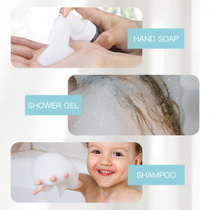 100ml/150ml/200ml Transparent White PET Foam <b>Bottle</b> Silicone <b>Brush</b> Head Refillable Facial Cleanser Shampoo Pump Dispenser - Product Image 3