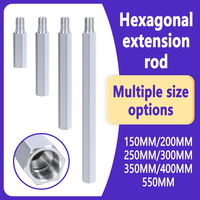 LAANCI 1 1/4UNC Thread Extension Rod 150-550mm Silver Aluminum Diamond Core Drill Bit Shaft Spare Connector for Masonry Drilling