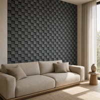 Nouvelle plaque de pierre artificielle 3D en PU à motif damier 2027 pour l'architecture moderne