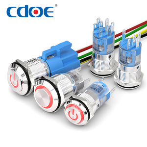 Ul pushbutton chuyển 19 Mét 5A cao Head Power biểu tượng Red LED Đèn Chiếu Sáng <span class=keywords><strong>5</strong></span> Pins thiết bị đầu cuối đẩy trên đẩy <span class=keywords><strong>Off</strong></span> chuyển đổi - Product Image 1