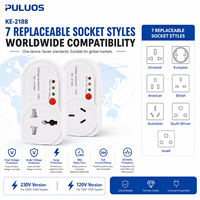 Protecteur de tension multi-standards Puluos KE-2188 avec options de prises universelles EU, US, UK, AU, Afrique du Sud