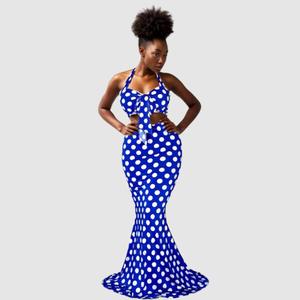 Trendy Design <b>Sexy</b> Halter Vest Dot Fishtail Skirt 2-piece <b>Set</b> Women Fashion - Product Image 1