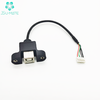 Kabel Panel kustom USB 2.0 B tipe perempuan ke JST/Molex 5 Pin kabel USB B perempuan kabel Pin kabel Wanita