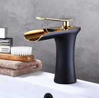 Robinet d'évier de salle de bain cascade moderne à une poignée