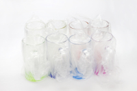 Verre à bière en verre transparent de 16 oz avec fond arc-en-ciel personnalisé, tasse à sublimation vierge pour bière de blé