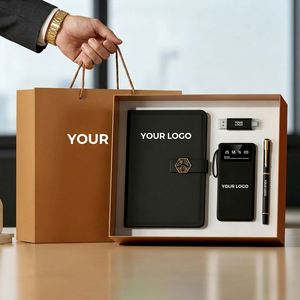 Custom LOGO Pu A5 <b>Notebook</b> Gift <b>Set</b> with Pen USB Flash Drive (8GB-64GB) 10000mAh Power Bank for Corporate Business Promotions - Product Image 1