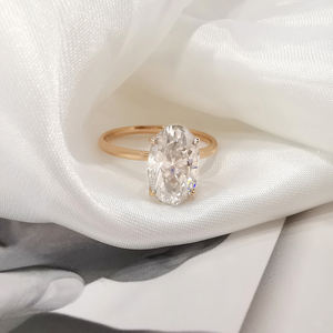 Чистый, 14K, покрыто настоящим золотом кольцо с солитерами камень 1ct 2ct 3ct Муассанит кольца для свадьбы, помолвки, хорошее ювелирное изделие, кольца - Product Image 5