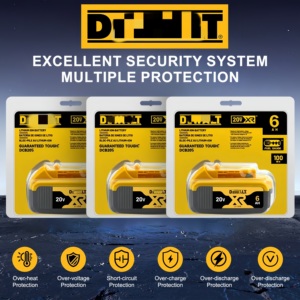 DeWalt 전동 공구용 6.0Ah 20V 리튬 이온 배터리, 내구성 및 고속 충전 호환 배터리 - Product Image 5