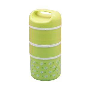 Boîte à lunch cylindrique rose, verte, bleue avec poignée, motif floral, conteneur de repas portable pour étudiants - Product Image 5