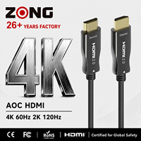 Câble HDMI Optique Actif AOC 18 Gbit/s 4K 60Hz HDR HDCP2.2 pour TV, Projecteur, Salle de Conférence, Utilisation en Ingénierie