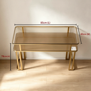 Mesa de Manicura de Lujo con Silla, Superficie de Vidrio, Moderna, para Salón de Uñas, para 1/2/3 Personas - Product Image 1