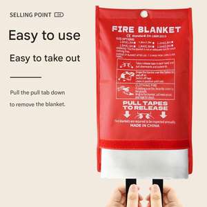 Couverture isolante anti-incendie d'urgence 6FT X 6FT en tissu de fibre de verre pour usage domestique, résistante à la chaleur, épaisseur 0,4-3mm, certifiée EN1869 - Product Image 4