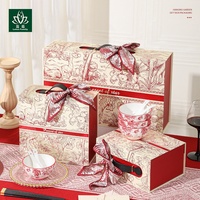 Vaisselle en céramique écologique de haute qualité, motif végétal, assiettes en porcelaine durables, technique sous-glaçure, cadeau idéal