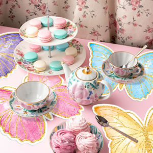 Napperons en papier jetables en forme de papillon pour décorations de mariage, anniversaire et fêtes printanières/estivales - Product Image 6