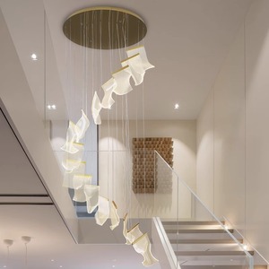 Lampadario a Sospensione PM Personalizzato in Acrilico per Scale, Lussuoso LED a Combinazione Multipla, Moderno per <span class=keywords><strong>Soggiorno</strong></span>, Sala da Pranzo, Edifici Duplex - Product Image 5