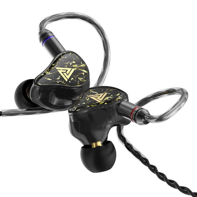 QKZ Kaiser 10MM Titanium-Coated Diaphragm HiFi In-Ear Monitor Earphones with Detachable Recessed 2Pin Silver-Plated Cable