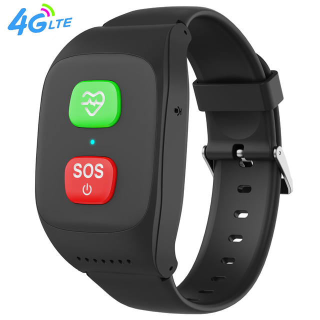 4G Elderly SOS Smartwatch GPS Tracker Fall Detection Heart Rate Monitor 2 Way Calling Medical Alert for Senior Safety Dementia
