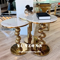 Table basse et table console personnalisable au design sphère en métal doré moderne pour le salon ou la chambre à coucher