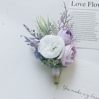 Bunga Persik Buatan untuk Pernikahan, Perayaan Bisnis, Boutonniere Tamu, Corsage, Corsage Pergelangan Tangan