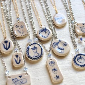 Oro placcato in ceramica stravagante <span class=keywords><strong>tulipano</strong></span> Vintage orecchini pendenti floreali Cottagecore estetica <span class=keywords><strong>collana</strong></span> di gioielli botanici per le donne - Product Image 5