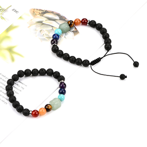 Bracelets énergétiques chakras, perles d'aventurine vertes, en cristal, guérison, <span class=keywords><strong>bouddha</strong></span>, offre spéciale, - Product Image 3