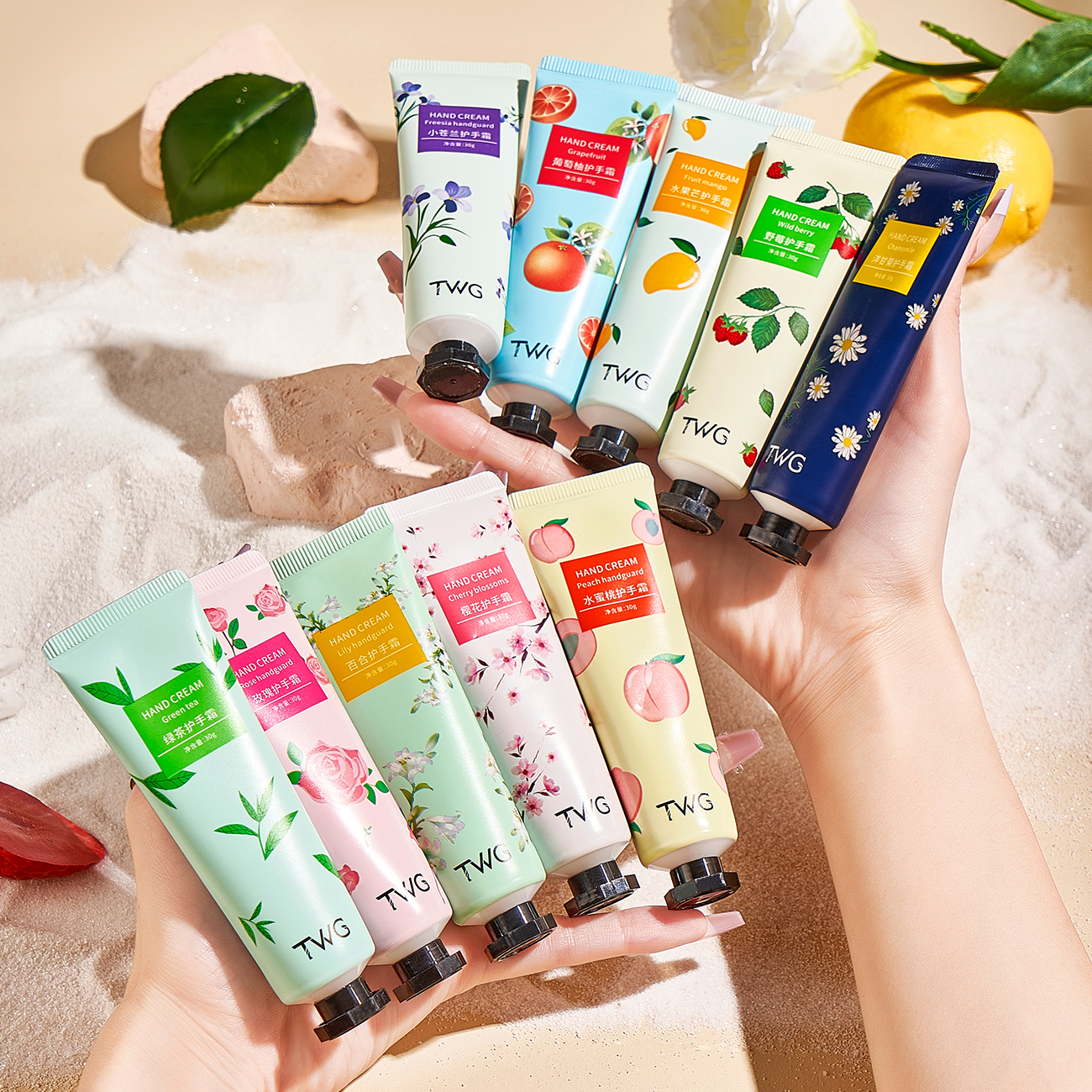 TWG Hand Cream Custom Logo 20 fragrance Refreshments Hand Cream Moisturizing 30g Travel Size Portable Hand Cream