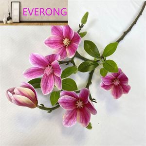 Flor Artificial de Alta Calidad, Estilo Moderno, Rama Corta, 3D, 5 Cabezas, <span class=keywords><strong>Magnolia</strong></span> <span class=keywords><strong>Yulan</strong></span> - Product Image 2