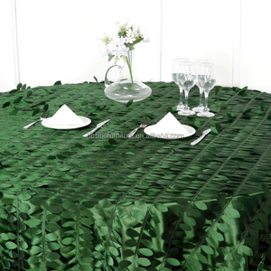 手作りエレガントグリーンタフタ丸テーブルクロスシンプルなデザイン結婚式や特別な日に耐久性と魅惑的なデザイン - Product Image 4