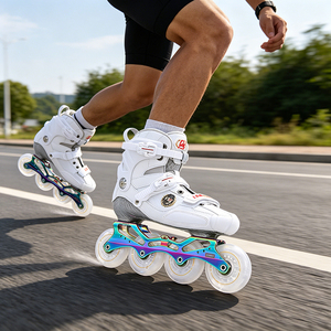 Patins à roulettes de slalom en fibre de carbone pour adultes, patins à roulettes de freestyle professionnels, cadre CNC, roulements ABEC, chaussures de patinage - Product Image 2