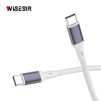 Câble de charge rapide WISESIR 1m 3A 60W PD en alliage d'aluminium Type-C pour iPhone 17 Pro Max et appareil photo