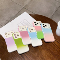 Coque personnalisable tendance pour iPhone 18 17 Pro Max, dégradé, grande fenêtre, 2-en-1, protection intégrale antichoc, écologique et mignonne