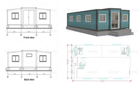 Chine pas cher maison conteneur pliable 2 3 chambres avec une bonne étanchéité modulaire pliable préfabriqué minuscule maison conteneurs