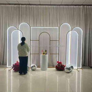 Accessoires <span class=keywords><strong>de</strong></span> mariage tendance, écran en fer, mise en scène <span class=keywords><strong>de</strong></span> mariage, arche en métal doré, zone d'accueil, <span class=keywords><strong>cadre</strong></span> décoratif <span class=keywords><strong>de</strong></span> fond - Product Image 1