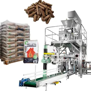 In Stock Automatic 15KG 25KG Wooden Pellet Bag Packing Machine Wooden Sawdust Charcoal Pouch Filling Packing Machine