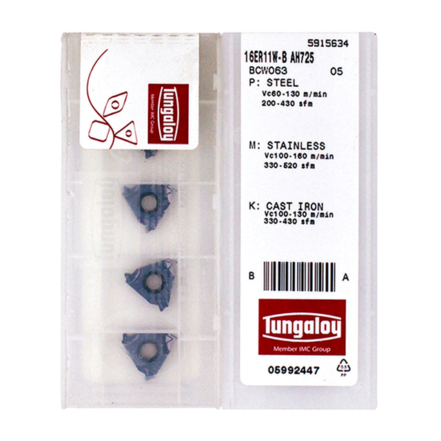 100% Original Tungaloy 16ER11W-B AH725 PVD Coated Carbide Threading Inserts for Steel and Stainless Steel
