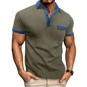 Nuova maglietta europea e americana con colletto a maniche corte da uomo, <span class=keywords><strong>Polo</strong></span> da uomo per il commercio estero e transfrontaliero - Product Image 3
