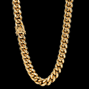 Collar de Cadena Cubana de Acero Inoxidable de Alta Calidad con Acabado Pulido, Chapado en Oro de 18K, Estilo Hiphop para Hombre - Product Image 6