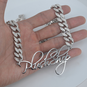 Thép Không Gỉ Chunky Thiết Kế Mới Số Lượng Lớn Lớn Dày Miami Kim Cương Cuba Liên Kết Vòng Cổ Mặt Dây Chuyền Tên Chuỗi Cho Mens - Product Image 2