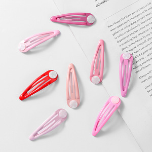 Pinza para el pelo en forma de lágrima de 5 cm, color caramelo, pinza BB de color sólido, alta calidad, uso diario para niños - Product Image 2
