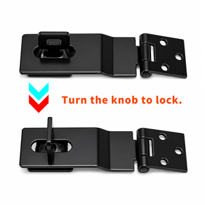 Loquet de sécurité robuste <span class=keywords><strong>en</strong></span> laiton et acier moderne avec vis de fixation pour portail, porte, abri, armoire, boîte à outils - Product Image 4