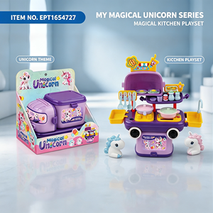 EPT1654727 Ensemble de jouets de <span class=keywords><strong>cuisine</strong></span> en plastique sur le thème de la licorne, camion de <span class=keywords><strong>cuisine</strong></span> portable, vaisselle de jeu d'imitation pour filles - Product Image 3