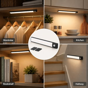 Cabinet <b>Light</b> <b>LED</b> 20cm <b>Motion</b> <b>Sensor</b> Stepless Dimming Rechargeable Magnetic Installation 3 Color Temperatures Touch Switch - Product Image 5